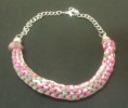 Collar trenzado trapillo estampado rosa 