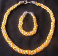 Conjunto collar y pulsera trenza fina 