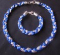 Conjunto collar y pulsera trenza fina cadena.