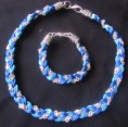 Conjunto collar y pulsera trenza fina cadena.