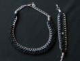 Conjunto collar y pulsera negro cadena 